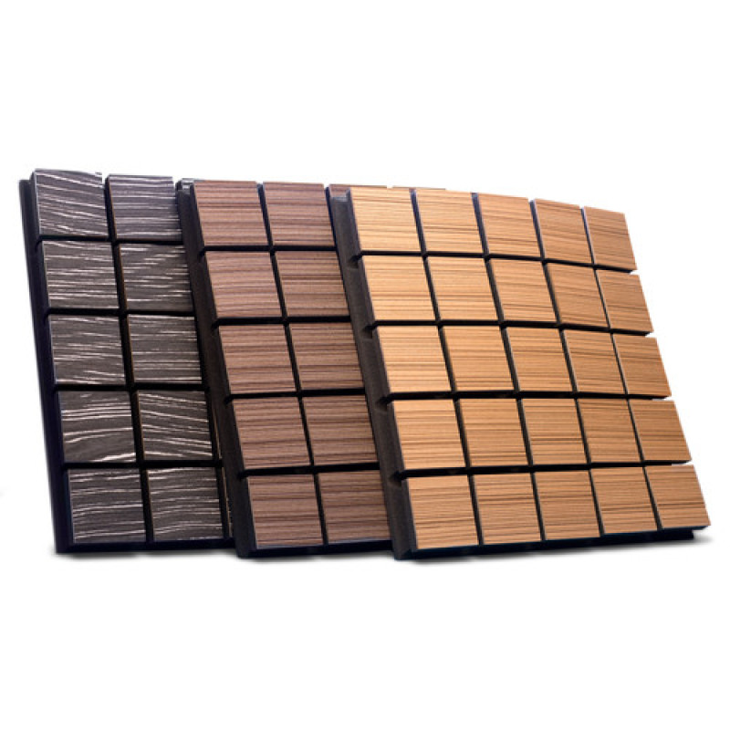 Акустическая панель Ecosound Tetras Wood Ebony&Ivory 50x50см 53мм Черно-белый